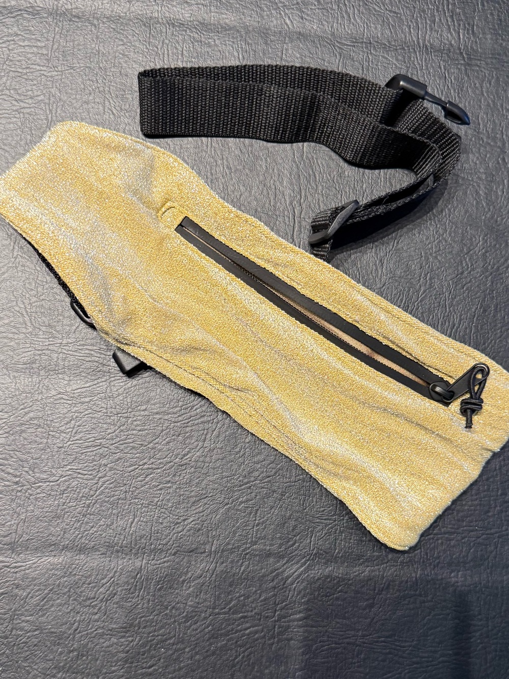 Triangl Gold Glitter Waist Pouch with Black Strap